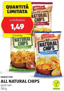 ALDI Snack fun all natural chips offerta