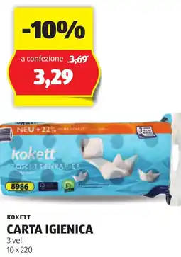 ALDI Kokett carta igienica offerta