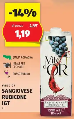 ALDI Vite d'or sangiovese rubicone IGT offerta