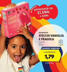 ALDI Grandessa stecchi vaniglia e fragola offerta