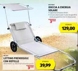 ALDI Belavi lettino prendisole con rotelle offerta