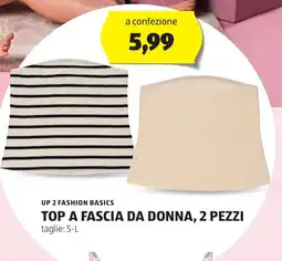 ALDI UP 2 FASHION BASICS Top a fascia da donna, 2 pezzi offerta