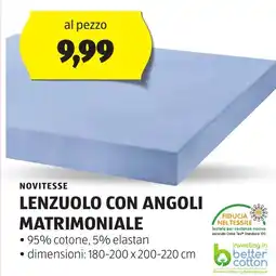 ALDI NOVITESSE Lenzuolo con angoli matrimoniale offerta