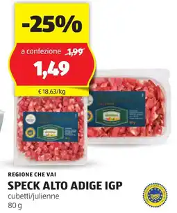 ALDI REGIONE CHE VAI Speck alto adige IGP offerta