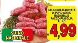 Iper Triscount Salsiccia macinata di puro suino nazionale pacco famiglia offerta