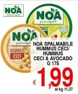 Iper Triscount Noa spalmabile hummus ceci hummus ceci & avocado offerta