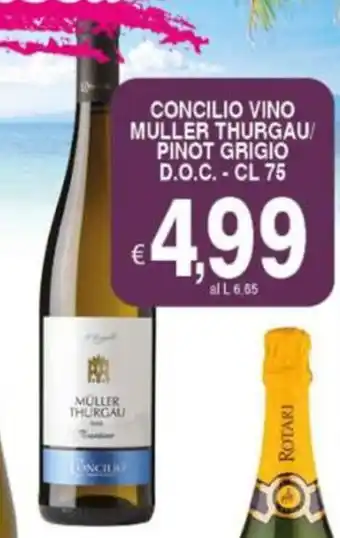 Iper Triscount Concilio vino muller thurgau/ pinot grigio D.O.C. offerta