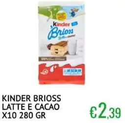Sugros Kinder brioss latte e cacao offerta