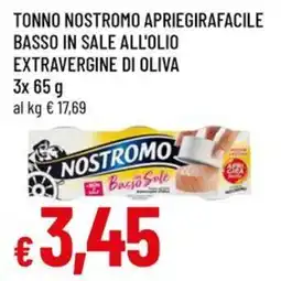 A&O Tonno nostromo apriegirafacile basso in sale all'olio extravergine di oliva offerta