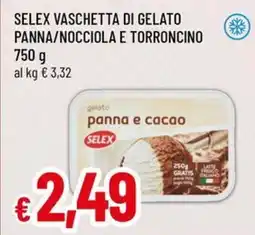 A&O Selex vaschetta di gelato panna/nocciola e torroncino offerta