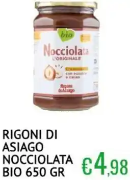 Sugros Rigoni di asiago nocciolata bio offerta