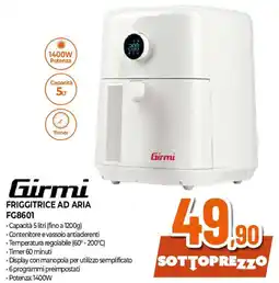 Ipercoop Girmi FRIGGITRICE AD ARIA FG8601 offerta