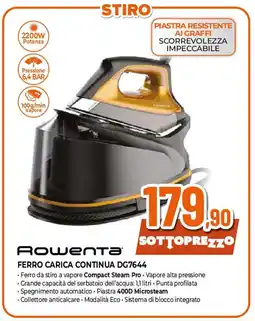 Ipercoop Rowenta FERRO CARICA CONTINUA DG7644 offerta