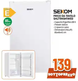 Ipercoop SEKOM FRIGO DA TAVOLO SHLT11NSM1WE0 offerta