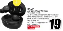 MediaWorld JVC HA-A6T Auricolari True Wireless offerta