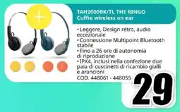 MediaWorld PHILIPS TAH2000BK/TL THE RINGO Cuffie wireless on ear offerta