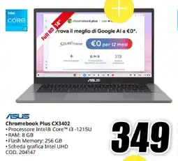MediaWorld ASUS Chromebook Plus CX3402 offerta