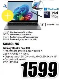 MediaWorld SAMSUNG Galaxy Book5 Pro 360 offerta