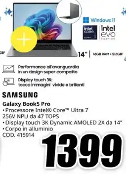 MediaWorld SAMSUNG Galaxy Book5 Pro offerta