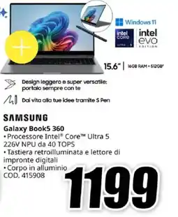 MediaWorld SAMSUNG Galaxy Book5 360 offerta