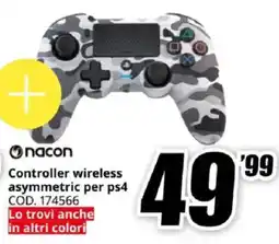MediaWorld nacon Controller wireless asymmetric per ps4 offerta