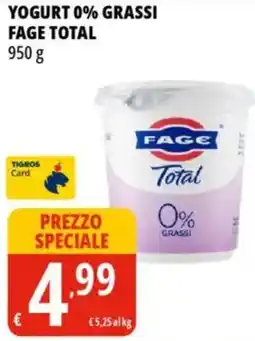 Tigros Yogurt 0% grassi FAGE TOTAL offerta
