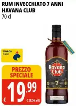 Tigros Rum invecchiato 7 anni havana club offerta