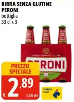 Tigros Birra senza glutine PERONI offerta