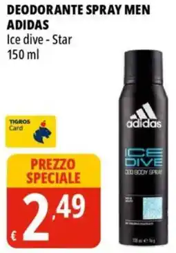 Tigros Deodorante spray men ADIDAS offerta