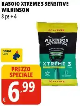Tigros Rasoio xtreme 3 sensitive WILKINSON offerta