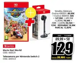 MediaWorld Mario Kart World! + Telecamera per Nintendo Switch 2 offerta