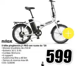 MediaWorld nilox E-bike pieghevole J1 PRO con ruote da "20 offerta