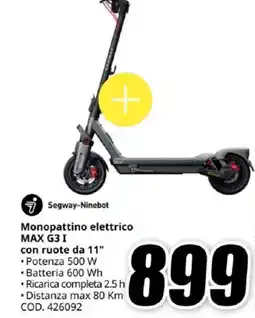 MediaWorld Segway-Ninebot Monopattino elettrico MAX G3 I offerta