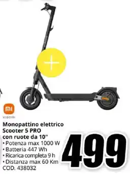 MediaWorld Monopattino elettrico Scooter 5 PRO con ruote da 10" offerta