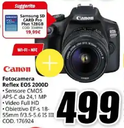 MediaWorld Canon Fotocamera Reflex EOS 2000D offerta