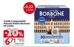 Carrefour Express Cialde Compostabili Miscela Nobile Borbone 30 Cialde offerta