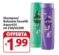Carrefour Express Shampoo/ Balsamo Sunsilk Assortiti offerta