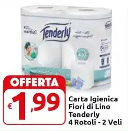 Carrefour Express Carta Igienica Fiori di Lino Tenderly offerta