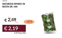 Prezzemolo e Vitale Naturizia spinaci in busta offerta