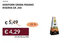 Prezzemolo e Vitale Agriform grana padano riserva offerta