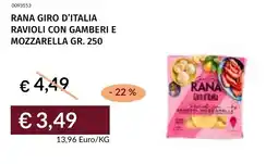 Prezzemolo e Vitale Rana giro d'italia ravioli con gamberi e mozzarella offerta