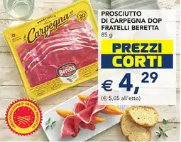 Esselunga Prosciutto di carpegna dop FRATELLI BERETTA offerta