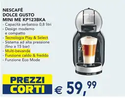 Esselunga NESCAFÉ DOLCE GUSTO MINI ME KP123BKA offerta