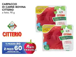 Esselunga Carpaccio di carne bovina CITTERIO offerta