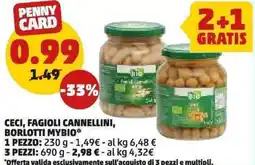 PENNY Ceci, fagioli cannellini, borlotti MYBIO offerta