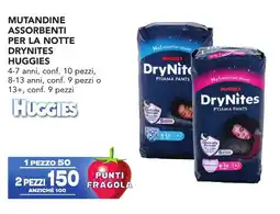Esselunga Mutandine assorbenti per la notte drynites HUGGIES offerta