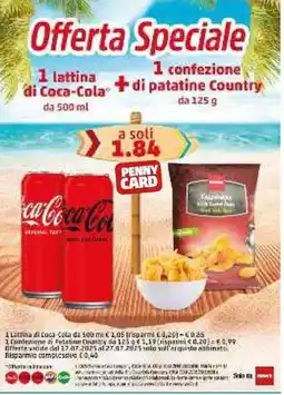 PENNY 1 lattina di Coca-Cola offerta