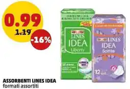 PENNY Assorbenti LINES IDEA formati assortiti offerta
