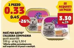 PENNY Paté per gatto l'allegra compagnia gusti assortiti offerta