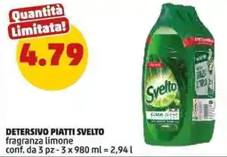 PENNY Detersivo piatti SVELTO fragranza limone offerta